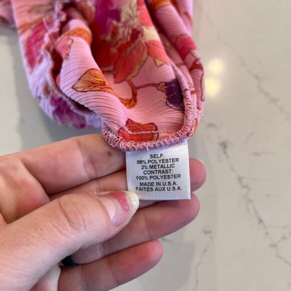 MISA Seva Maxi Skirt Floral Boho Ruffles Size Large - Picture 7 of 7